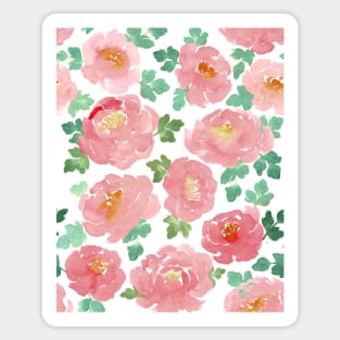 Loose Watercolor Peonies Sticker